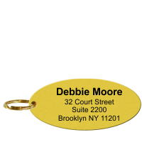 Personalized Brass Key Chain, Add Name, Address