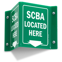 SCBA Located Here 2 Sided Projecting Sign