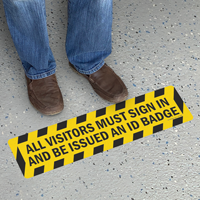 Visitors Must Sign In Floor Safety Sign