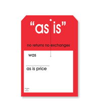 As Is Sale Tag