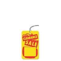 Clearance Sale Tag With Knotted Strings