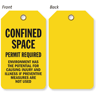 Confined Space Permit Required Confined Space Status Tag
