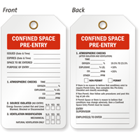 Double-Sided Confined Space Pre-Entry Status Tag