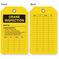 Crane Inspection and Status Record Two-Sided Tag