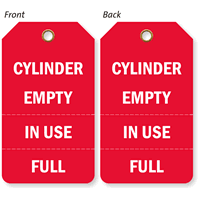 2-Sided Cylinder Empty, In Use, Full Tag