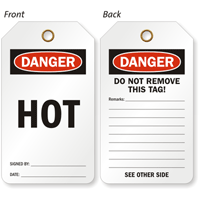 Danger Hot 2 Sided Tag