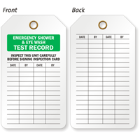 Emergency Shower, Eye Wash Test Record Inspection Tag