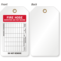 Fire Hose Inspection, Test Record Fire Extinguisher Tag