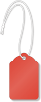Fluorescent Red Merchandise Tag (with strings)