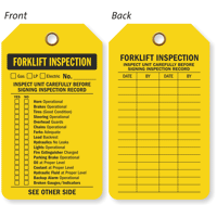 Forklift Inspection 2-Sided Status Tag