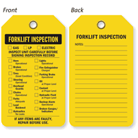 Two-Sided Forklift Inspection Status Tag