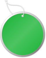 Green Metal Rim Key Tags (small pack, pre-strung)