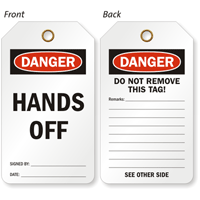 Danger Hands Off Double Sided Tag