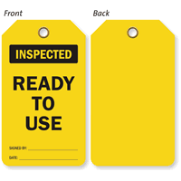 Inspected Ready to Use Inspection, Status Two-Sided Tag