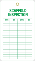Scaffold Inspection Plastic Tags, Vinyl Inspection Tag
