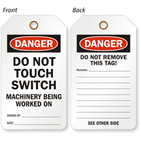 Do Not Touch Switch 2 Sided Tag