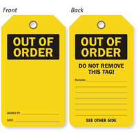 Out Of Order Double Sided Tag