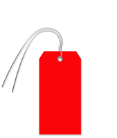 Red Tear-Proof Blank Plastic Tags with Wire