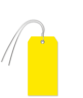 Yellow Blank Plastic Tags with Wire - Plastic Hang Tag, SKU: TG-0465-W-YL