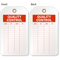 Quality Control 2-Sided Inspection and Status Record Tag