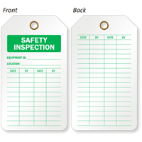 Safety Inspection 2-Sided Inspection and Status Record Tag