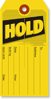 Hold with slit, yellow stock, black ink