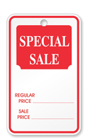 Special Sale Large, White stock, Red ink