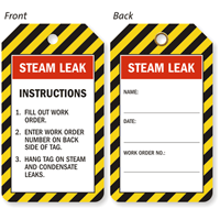 Double-Sided Steam Leak Inspection and Status Record Tag