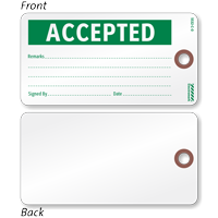 Accepted Inspection Tag With Fiber Patch