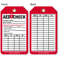 2-Sided AED Check Inspection Tags