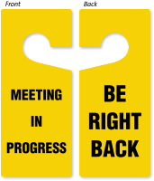 Be Right Back 2 Sided Door Hanger