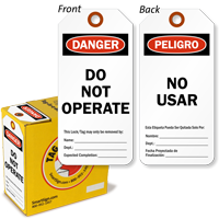Bilingual 2 Sided Do Not Operate Danger Tag