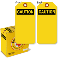 Caution Lockout Tag with Fiber Patch
