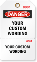 Custom Perforated Danger Two-part Tag