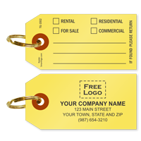 Custom Real Estate Tag with Key Ring