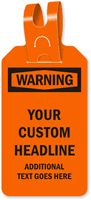 Custom OSHA Warning Self Locking Plastic Tag With Tail