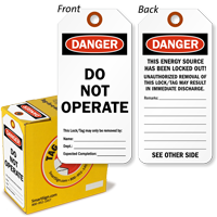 Danger Do Not Operate Lock Out Tag in a Box
