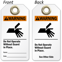 Do Not Operate Without Guard Tag