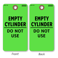 Fluorescent Green Empty Cylinder Do Not Use Status Tag