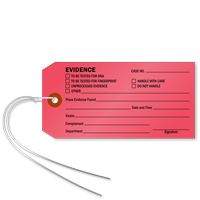 Red Evidence Identification Tag