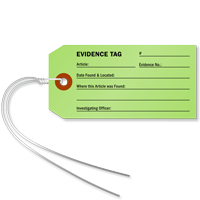 Green Evidence Identification Tag