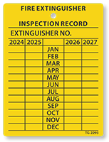 Fire Extinguisher 4 Year Maintenance Tag