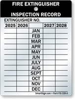 Fire Extinguisher 4 Year Maintenance Tag