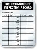 4-Year Fire Extinguisher Maintenance Label