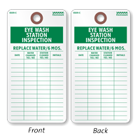 Eye Wash Station Inspection Tag With Fiber Patch