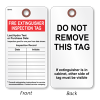 Fire Extinguisher Inspection Do Not Remove This Tag