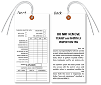 Sprinkler Inspection Tag with Wires