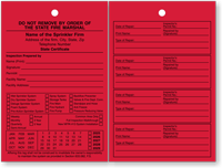 Custom Sprinkler Inspection Tag