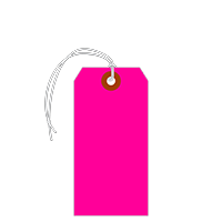 Fluorescent Pink Tags (with elastic strings)