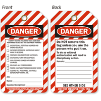 2 Sided Following Tasks Have Been Performed Lockout Tag